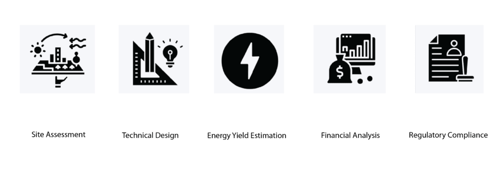 Steps of a design process of a Solar Plant