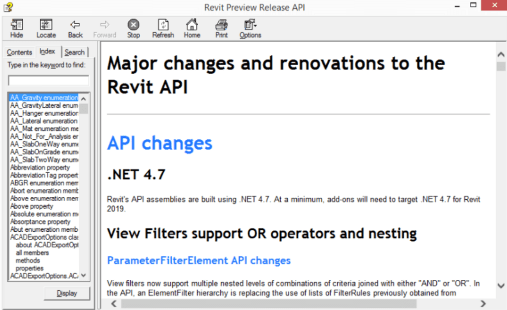 Revit API HTML documentation