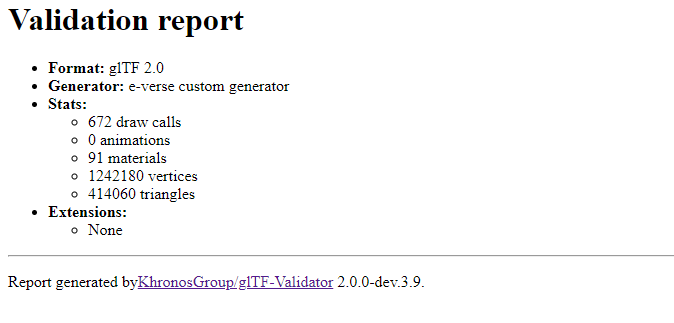 glTF validation report