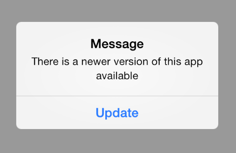Manual update message for an app in IOs