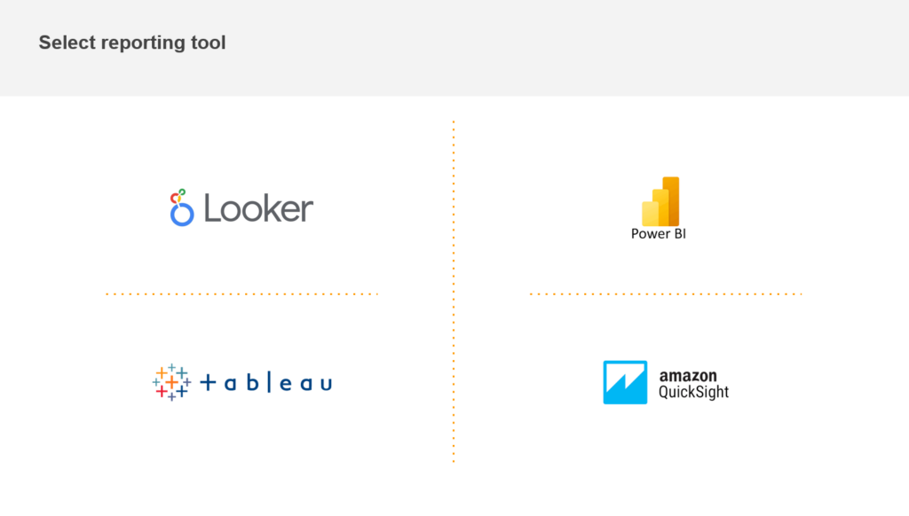 Selection of a reporting tool for the data warehouse