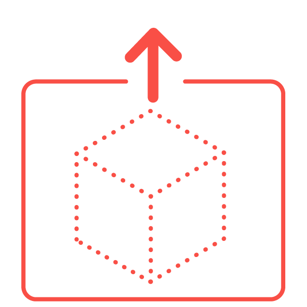 Icon depicting batch export with multiple files being downloaded