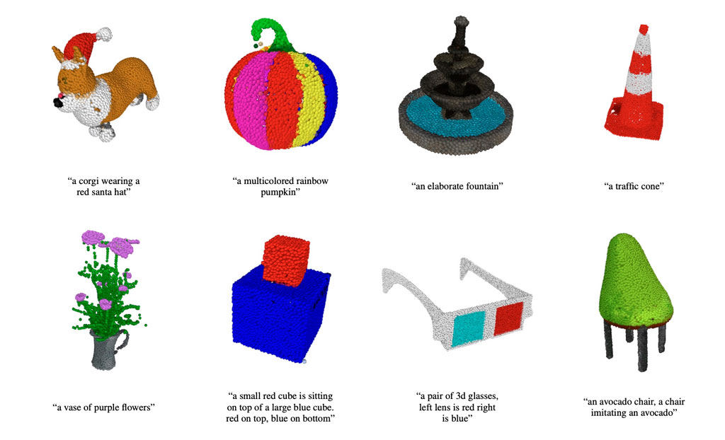 Illustration about the limits of AI in 3D architecture and AEC workflows, showing that current models like OpenAI’s Point-E are still far from handling the full geometric and parametric complexity required for real-world architectural design.